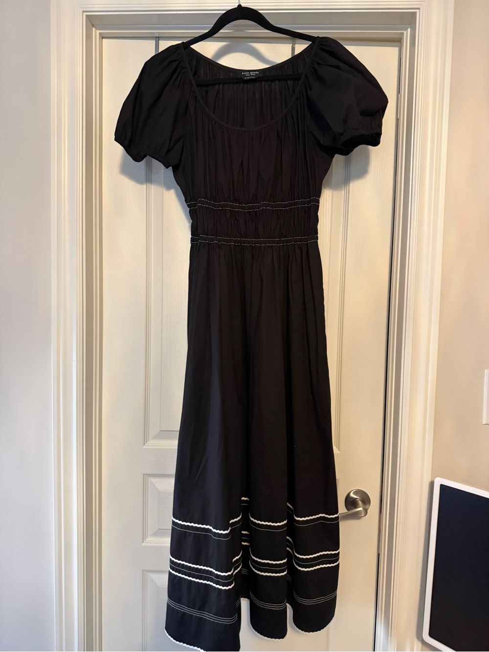 Kate Spade Ric Rac Riviera Black Midi Dress